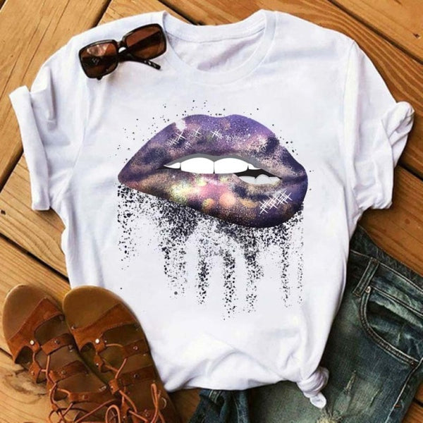 Trendy Love Lips Casual T-Shirts Tees - TrendsetterbyTracy Boutique