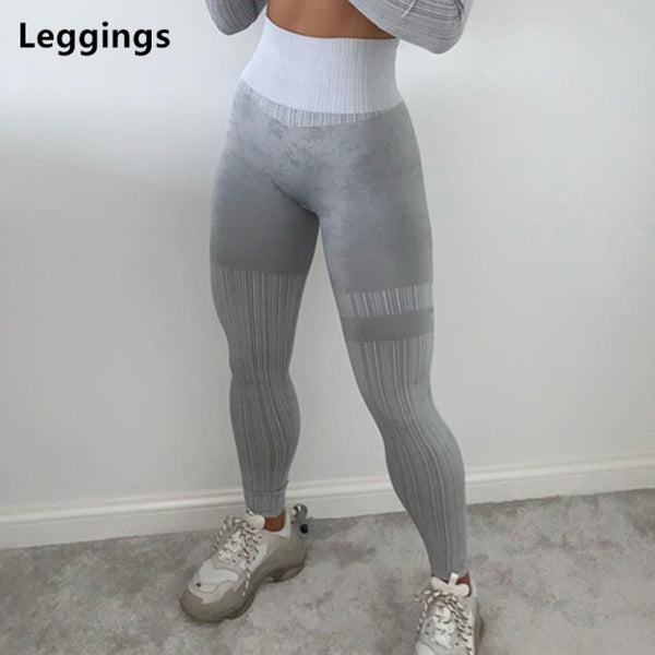 Trendy Seamless Yoga Long Sleeve Crop Top And Leggings Set - TrendsetterbyTracy Boutique