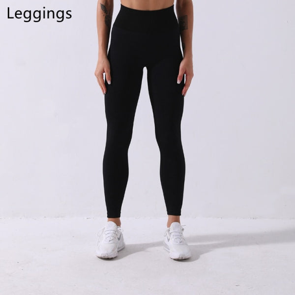 Trendy Seamless Yoga Long Sleeve Crop Top And Leggings Set - TrendsetterbyTracy Boutique