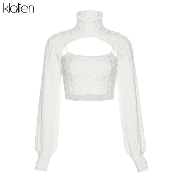 Trendy Long Sleeve Turtleneck Pullover And Camisole Sweater Set - TrendsetterbyTracy Boutique