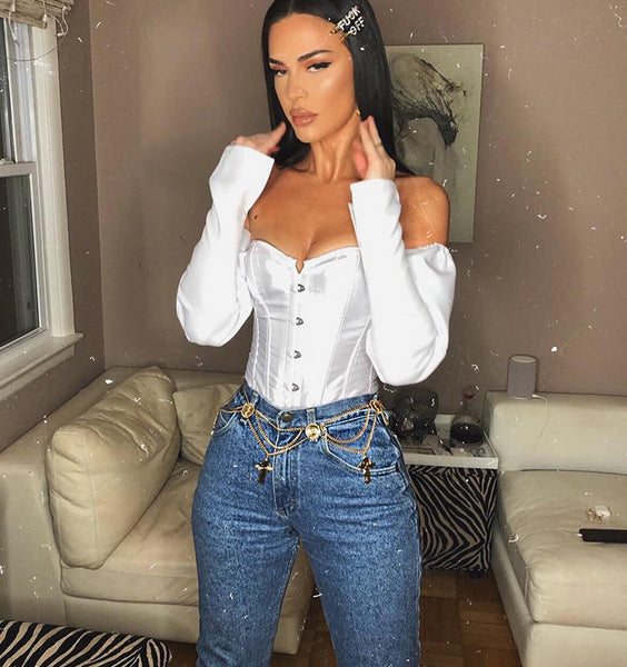 Trendy Off Shoulder Blouse Lady Girls Fashion Back Bandage Slim Bustier Female Leotard Corset Ladies' Solid Tops Wear - TrendsetterbyTracy Boutique