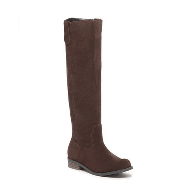 Trendy Knee High Flat-Bottom Round Toe Boots - TrendsetterbyTracy Boutique