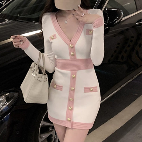 Trendy Sweater Long Sleeve Korean Fashion Dress - TrendsetterbyTracy Boutique