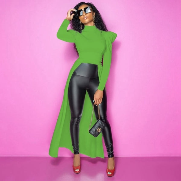 Trendy Long Sleeve Crop Top Tunic Blouse - TrendsetterbyTracy Boutique