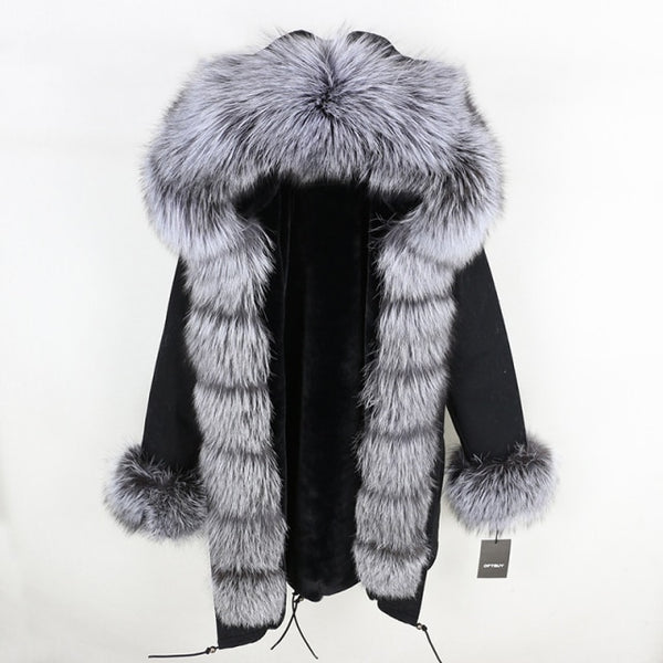 Trendy Winter Fox Fur Collar Coat - TrendsetterbyTracy Boutique