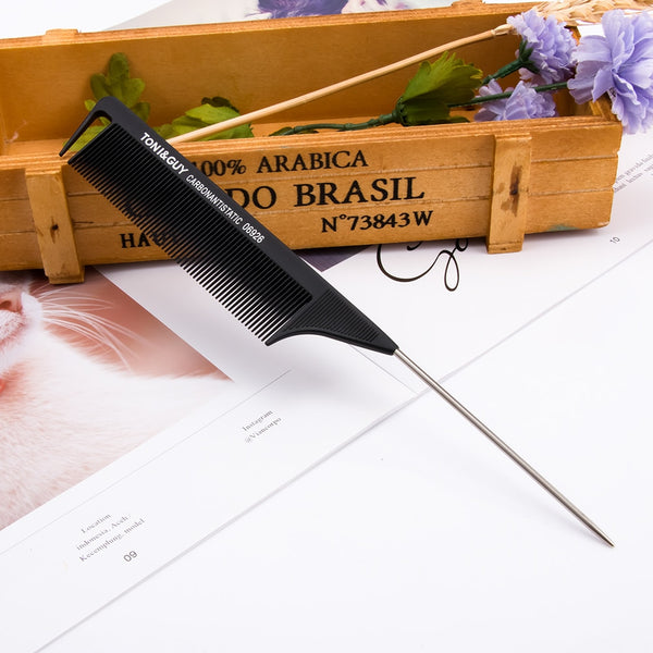 Trendy Black Fine-tooth Metal Rat Tail Comb - TrendsetterbyTracy Boutique