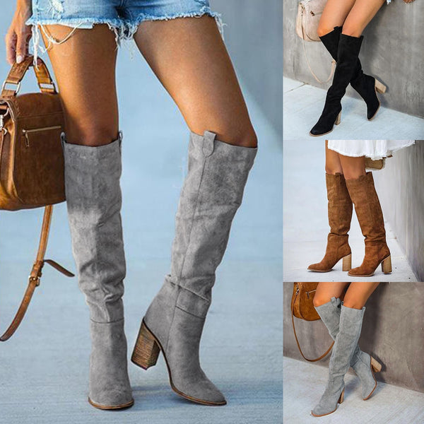 Trendy Solid Color High Heel Boots - TrendsetterbyTracy Boutique