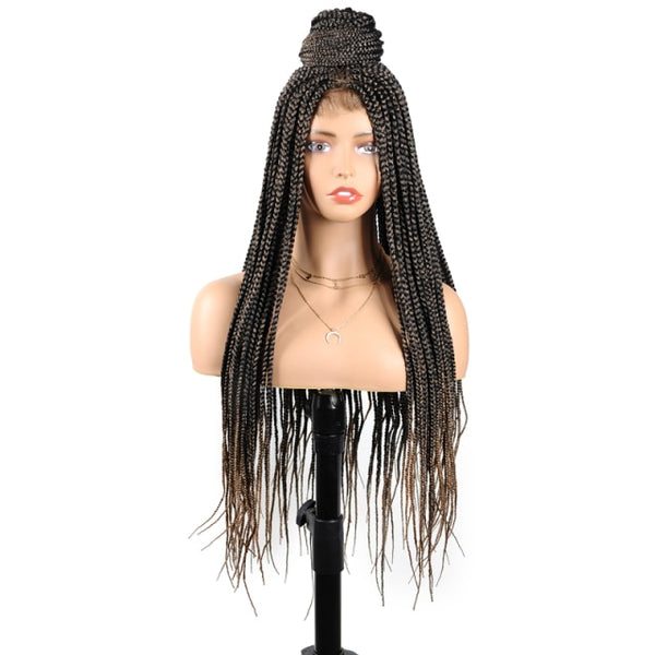 Trendy 30 INCH Ombre Brown Box Braided Lace Wigs With Baby Hair - TrendsetterbyTracy Boutique
