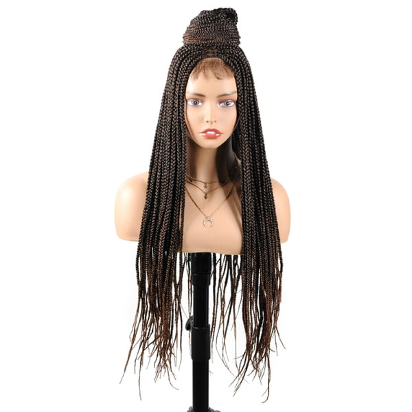 Trendy 30 INCH Ombre Brown Box Braided Lace Wigs With Baby Hair - TrendsetterbyTracy Boutique