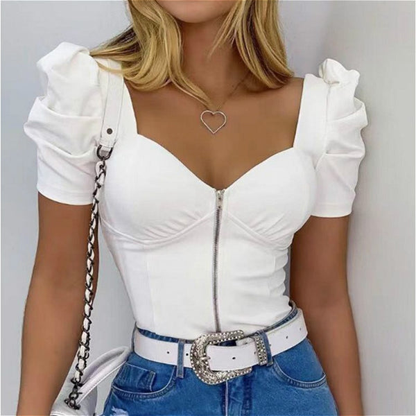 Trendy Puff Sleeve Casual Elegant Blouse - TrendsetterbyTracy Boutique