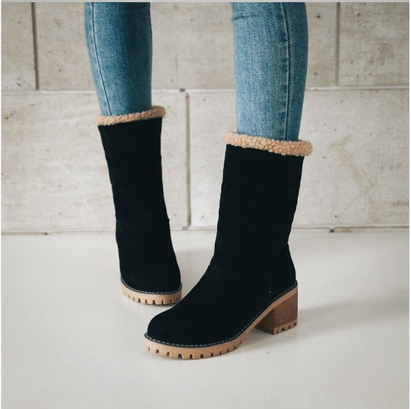 Trendy Fold Down Wool Ankle Boots - TrendsetterbyTracy Boutique